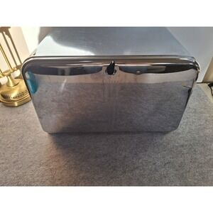 Vintage Beauty Box Lincoln Bread Box Chrome Finish & Cutting Board MCM